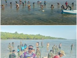 Kodim 1429 Butur Bersama Forkopimda dan Masyarakat Tanam Mangrove di Pantai Minaminanga