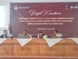 KPU Butur Gelar Rakor Tahapan Pendaftaran Calon Bupati dan Wakil Bupati