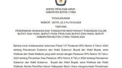 KPU Butur Buka Ruang Masyarakat Berikan Masukan dan Tanggapan  Pasangan Calon Bupati dan  Wakil Bupati Pilkada  Tahun  2024