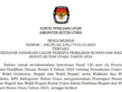 KPU Butur Tetapkan 4 Pasangan Calon Peserta Pemilihan Bupati dan Wakil Bupati Buton Utara Tahun 2024