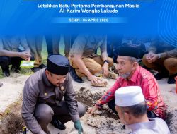 Bupati Buton Tengah Letakkan Batu Pertama Pembangunan Masjid Al-Karim Wongko Lakudo